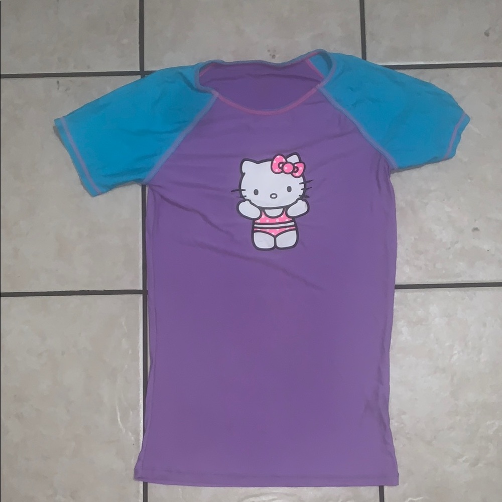 Hello Kitty Kids Swim Rashguard in Purple and Blue